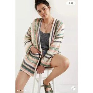 Pilcro Anthropologie Waterfall Striped Boho Oversized Cardigan Sweater MP/LP
